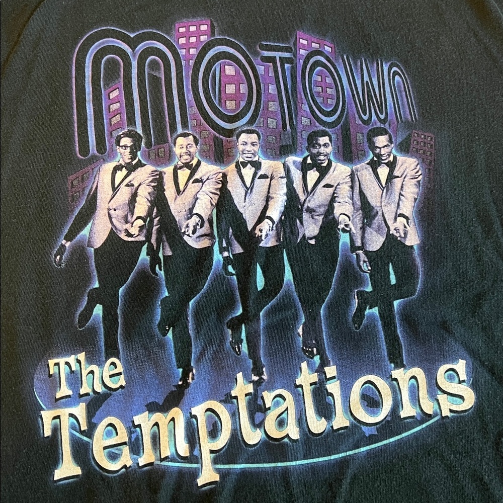 Motown The Temptations Graphic TShirt Black Size Large